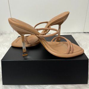 SCHUTZ Agatha Open Toe High Heel Sandals Women's 9.5B - Honey Beige